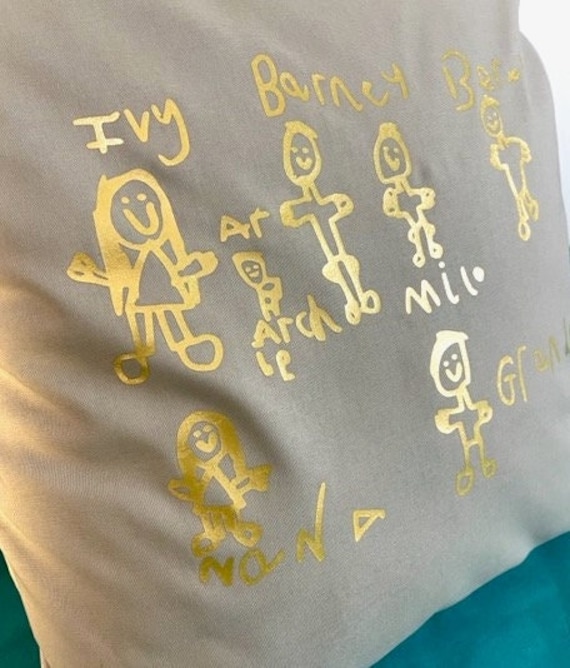 Cuscino con disegno per bambini - Regalo per bambini - Regalo per nonni - Cuscino con disegno - Cuscino personalizzato - Regalo per bambini - Cuscino