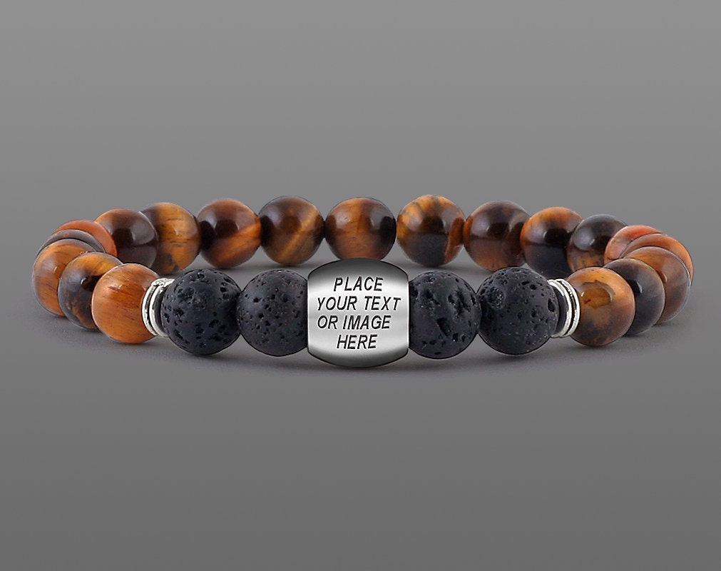 Bracciale inciso uomo Perla Bracciale personalizzato per uomo Bracciale nome Bracciale uomo personalizzato Bracciale uomo testo bracciale bracciale pe