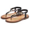 Zehentrenner LASCANA, Damen, Gr. 40, schwarz, Obermaterial: 100% Lederimitat. Decksohle: 100% Lederimitat. Laufsohle: 100% Synthetik, unifarben, elegant, Schuhe Zehenstegsandale, mit Schmucksteinchen, Sandale VEGAN