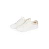 Plateausneaker TOMMY HILFIGER "ESSENTIAL COURT SNEAKER", Damen, Gr. 37, weiß (weiß, beige), Leder, Lederimitat, sportlich, Schuhe, Freizeitschuh, Halbschuh, Schnürschuh mit Logoschriftzug