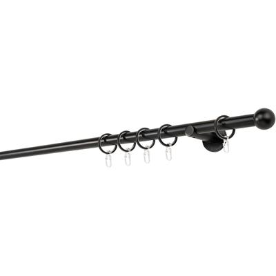 Gardinenstange MYDECO "20mm Ball Wandträger 6,5 cm", schwarz, L:240cm, Gardinenstangen Image