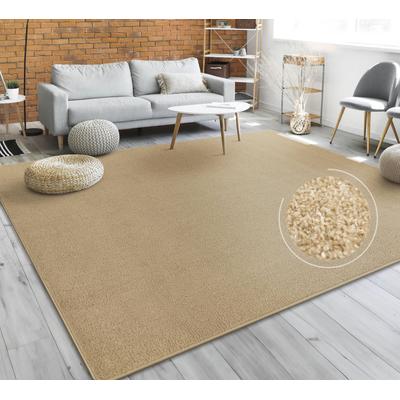 Teppich PACO HOME "Porto 890", gold (goldfarben), B:140cm H:13mm L:200cm, Obermaterial: 100% Polypropylen, Teppiche, Kurzflor, Uni-Farben, ideal im Wohnzimmer & Schlafzimmer Image