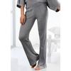 Strickhose FRENCH CONNECTION, Damen, Gr. 44/46, N-Gr, grau (dunkelgrau meliert), Rippstrick, Obermaterial: 40% Viskose (LENZING ECOVERO), 30% Polyacryl, 30% Polyester, meliert, casual, bequem lang, Hosen, mit leichten ausgestellten Bein, Loungewear