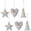 Baumbehang CREATIV DECO "Weihnachtsdeko, Dekohänger", grau, B:11,50cm H:18,00cm T:2,50cm, Polyester, Dekohänger, 3 Styles mit den Maßen ca. 14x14x2,5/18x11,5x2,5/17,5x17,5x2,5 cm