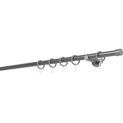 Gardinenstange MYDECO "20mm Cap Wandträger 6,5 cm", grau (anthrazit), L:380cm, Gardinenstangen Image