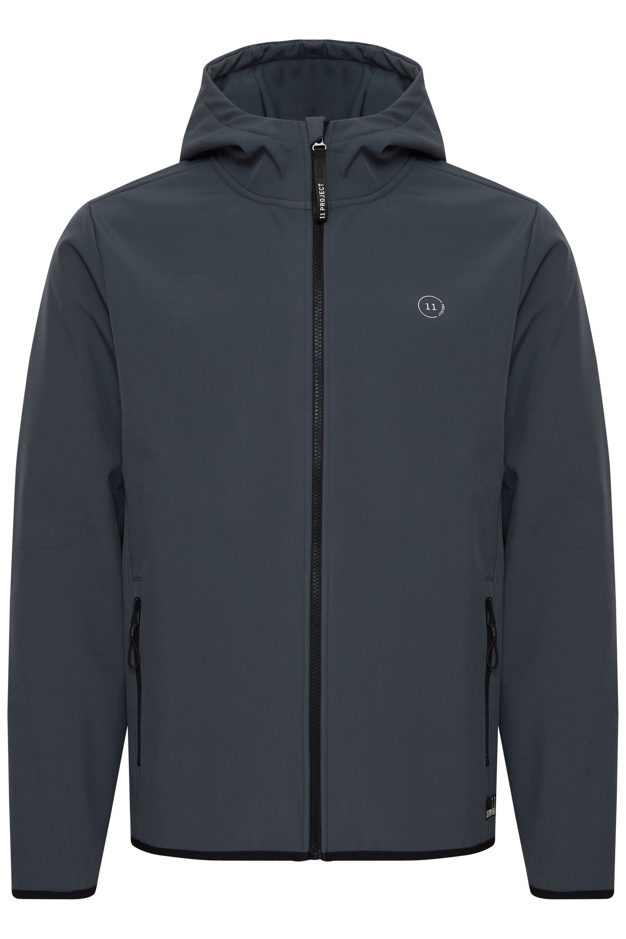 Softshelljacke 11 PROJECT "Softshelljacke PRUlfert", Herren, Gr. XXL, grau (iron gate), Obermaterial: 92% Polyester PES. 8% Elasthan EL., Casual, regular fit normal, Jacken Softshelljacke