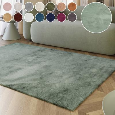 Hochflor-Teppich ESPRIT "Alice ESP-4377, Kunstfell", blau (türkis), B:200cm H:25mm L:290cm, Kunstfaser, Teppiche, Kaninchenfell-Haptik, besonders weich und dicht, für alle Räume Image