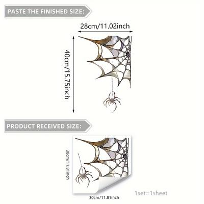 TEMU Contemporary Web Window Film Decal, Halloween Theme, Static Cling Pvc, Reusable, 5mil Thickness, And Web Design, Double-sided Visibility, Home Decor Sticker - 30x30cm (1 Sheet) D12001-yx Image