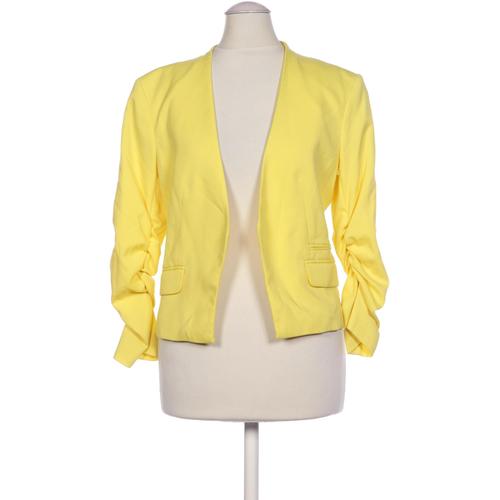 H&M Damen Blazer, Gr. 36, gelb, Elasthan, Synthetik, Viskose