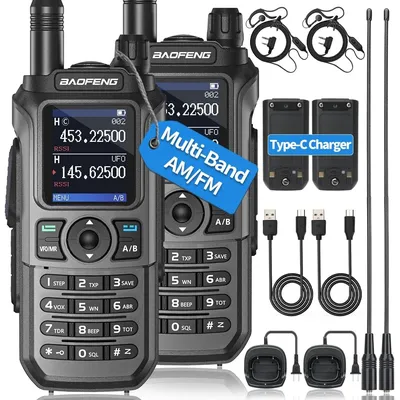 1/2 PCS BAOFENG UV-21R Multi Band Walkie Talkie Wireless Copy Frequency AM Type-C 999CH NOAA For