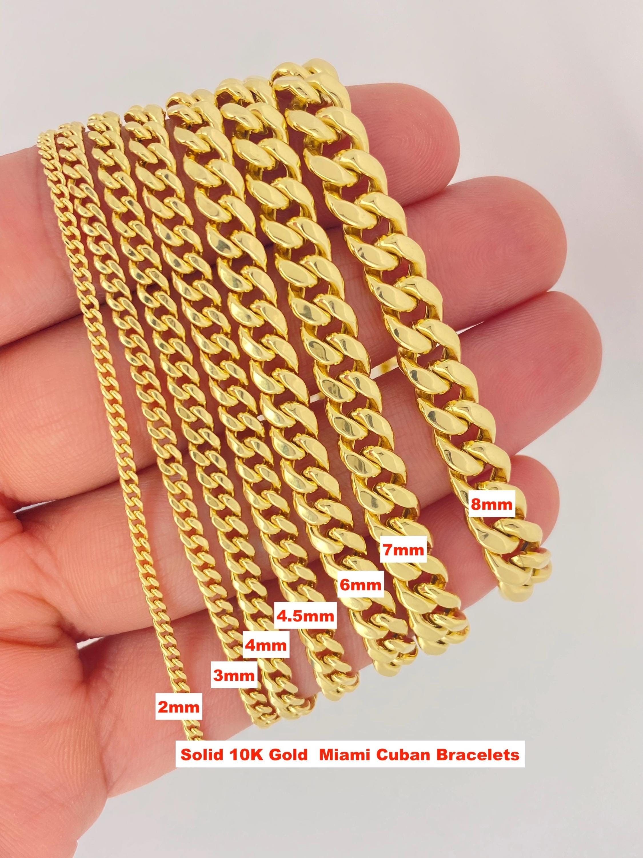Bracciale cubano Miami in oro massiccio 10K, bracciale in oro da uomo, bracciale in oro unisex, braccialetti in oro autentico, bracciale in oro da 7 p