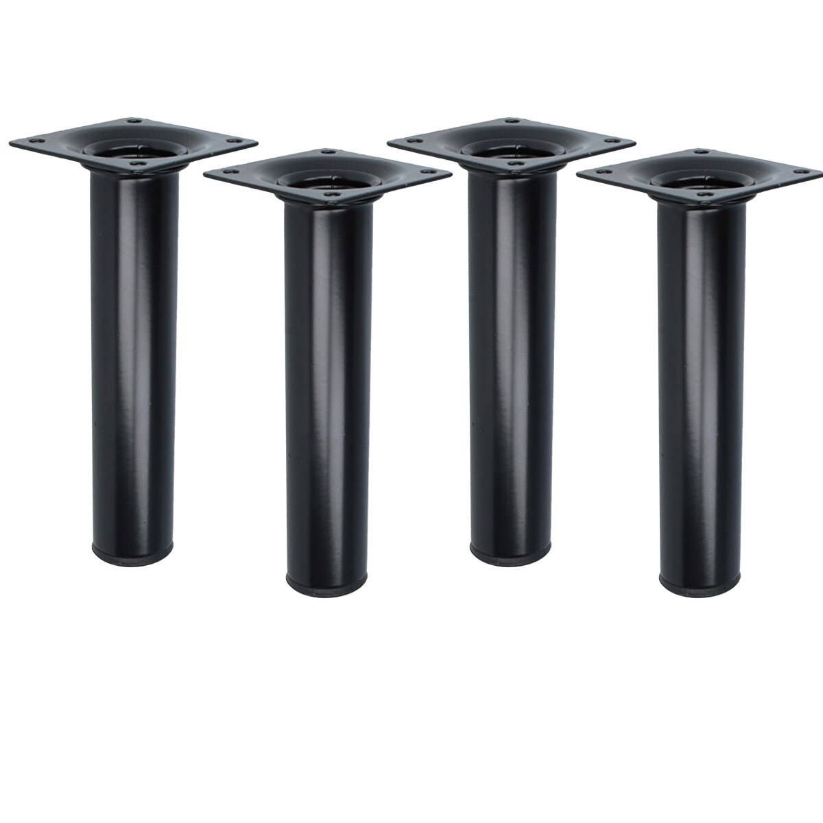 MS Beschläge Möbelstempel 150mm 4er Set Möbelfüße Schwarz ø 30mm Möbelstützen Stahl-Tischfüße Image
