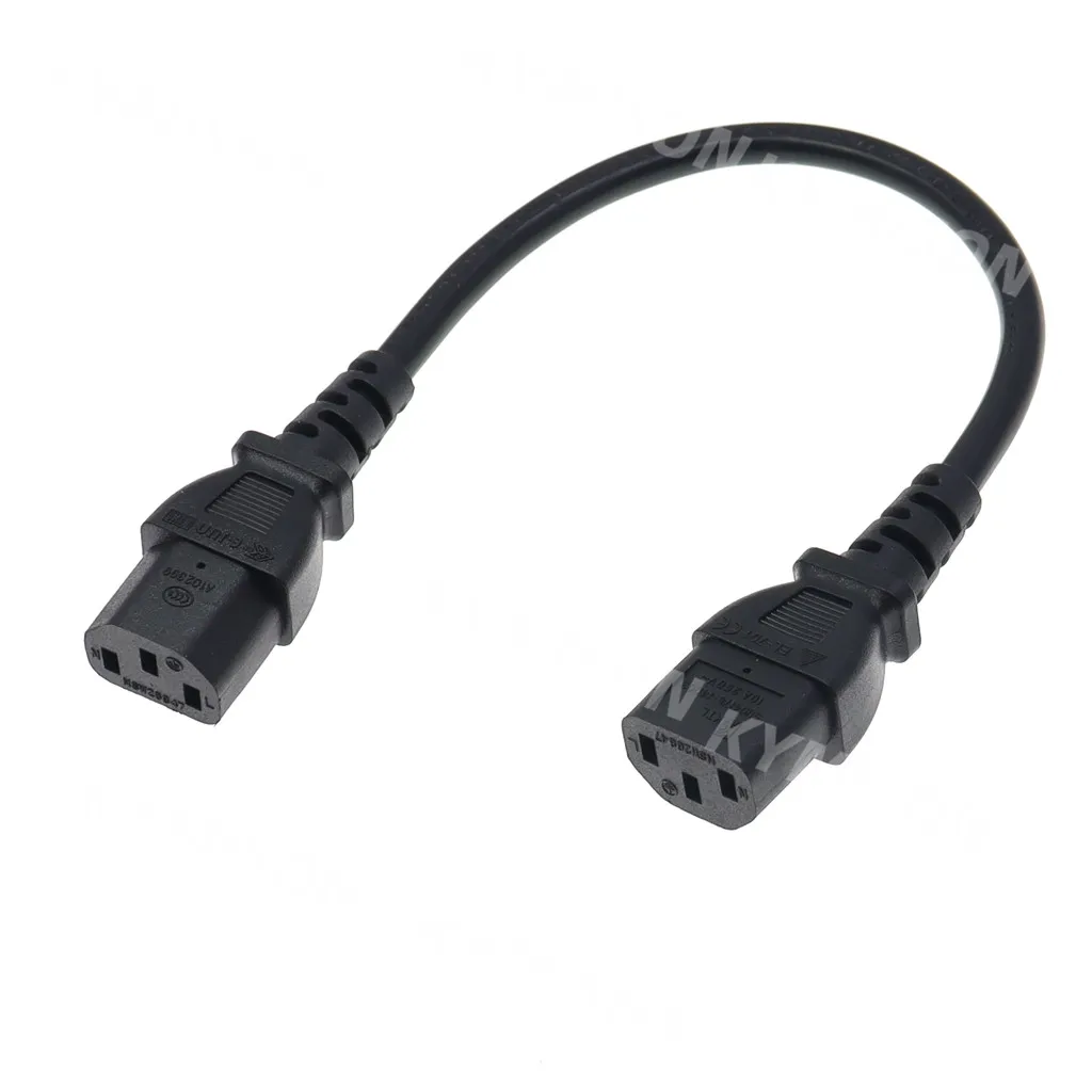 IEC 60320 C13-Buchse auf C13-Buchse, Netzteil-Verlängerungskabel, AC-Kabel, 3 G, 1,0 mm, 10 A, 250 V AC, 0,5 m/1 m/1,8 m Image