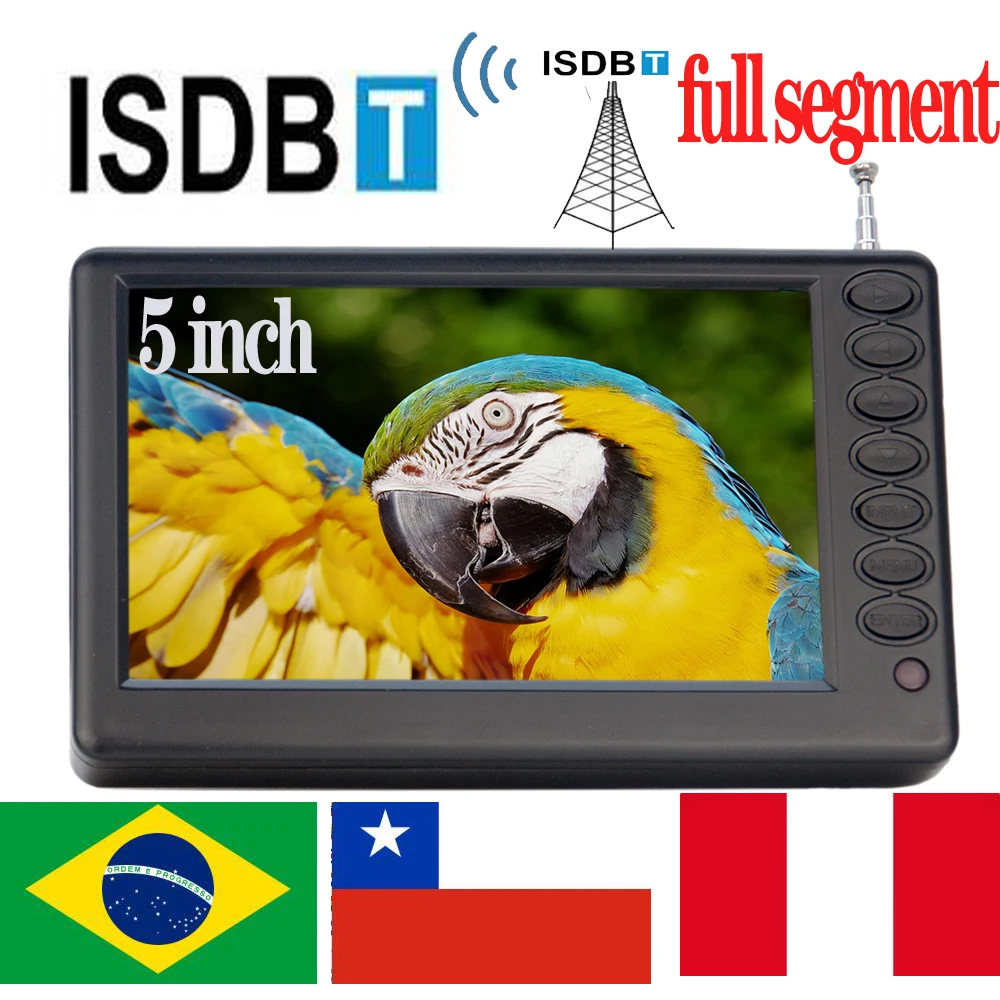 LEADSTAR D5 Rechargeable 5 pouces ISDB T DVB T2 ATSC Mini télévision numérique Portable avec décodeur de Segment complet batterie Tv de poche Isdbt D5