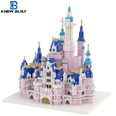 Honig rosa Schloss Modell Kits Mikro Mini Bausteine für Erwachsene Prinzessin Burgen Geschenk Image
