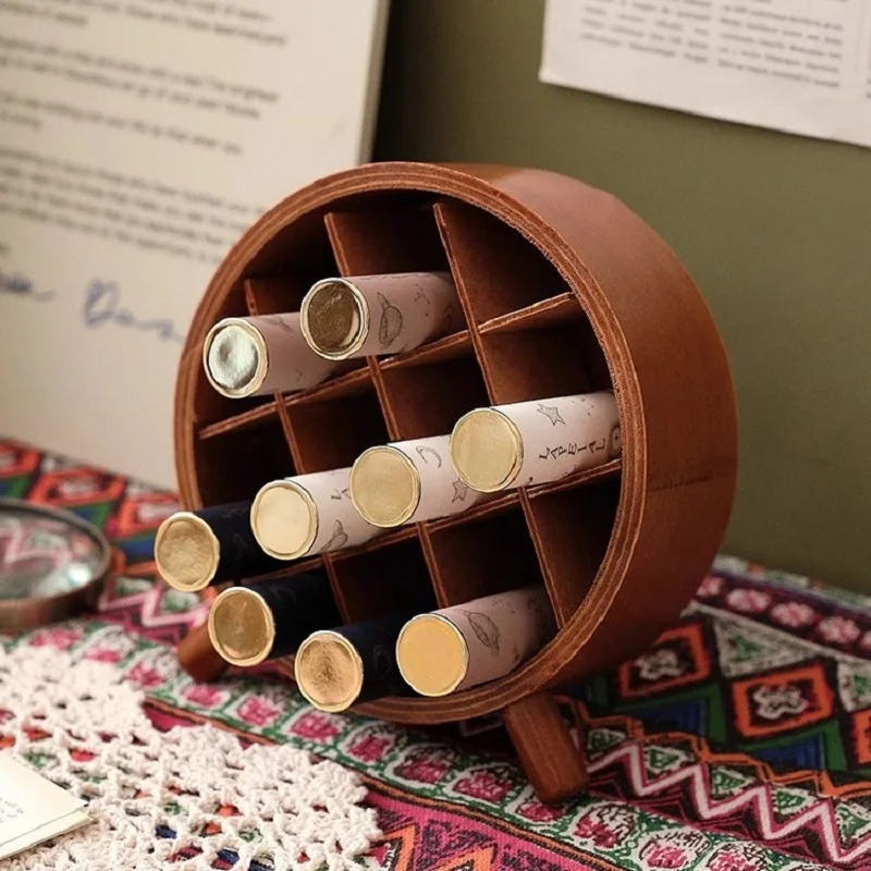 Holz chinesische Desktop-Aufbewahrung sbox Lippenstift Rack Eyeliner Mascara Probe Lager regal Lager regal mehr schicht iges Beauty-Rack