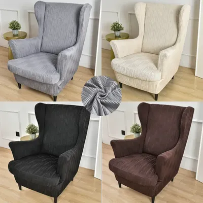Streifen bedruckte Ohren sessel bezug Stretch Sessel bezüge elastische rutsch feste Sofa bezüge mit Image