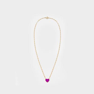 Solitär-Halskette Pm Coeur aus 9 Karat Gold und Diamant