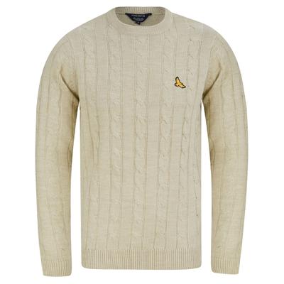 Jumpers Murph Cable Knit Crew Neck Jumper in Oatgrey Marl - Kensington Eastside / XXL - Tokyo Laundry