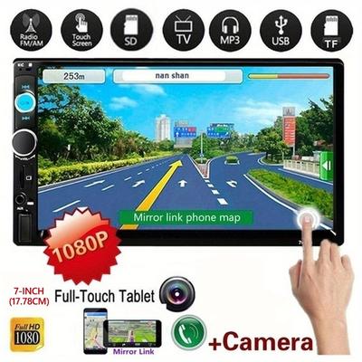 TEMU Podofo 7 Inch Car Stereo Double Din Radio Touch Screen Wireless Handsfree Usb Sd Fm Multimedia Radio With Wireless Remote Backup Cameracontrol Car Audio Receivers