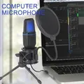 Microfono professionale RGB Microfono USB Condensatore Microfono da gioco a filo per podcast Studio di registrazione Streaming Laptop PC desktop