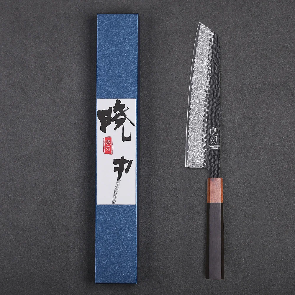 8,2" Japanisches Kiritsuke Kochmesser Damaststahl Scharf geschnittenes Fleisch-Gemüsebeil VG10 Handgeschmiedete professionelle Küchenmesser Image