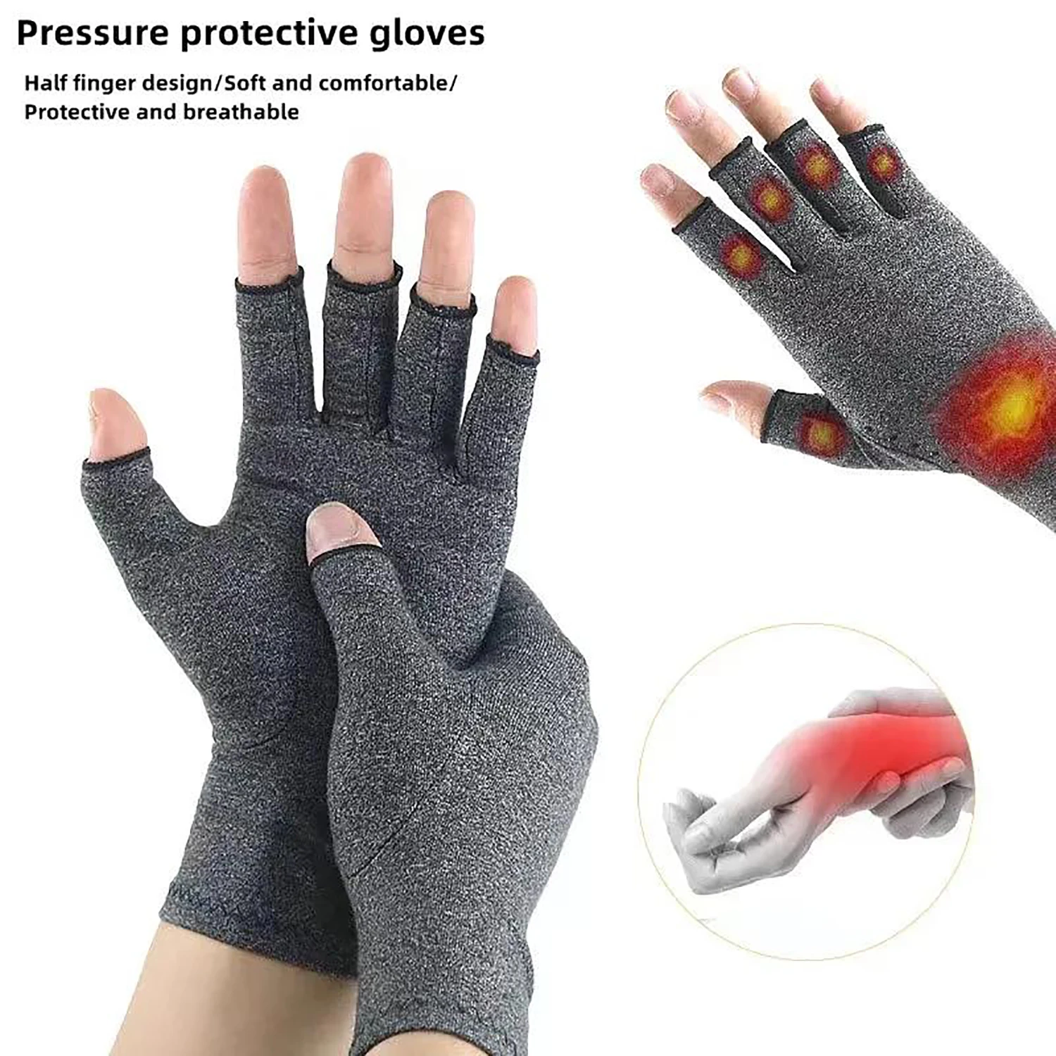 Kompression Arthritis Handschuhe Baumwolle Joint Pain Relief Handgelenk Unterstützung Hand Brace Frauen Männer Therapie Armband Kompression Handschuhe Image