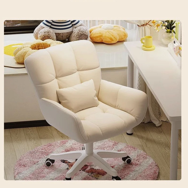 Student Computer Stuhl Hause Bequeme Sitzende Rückenlehne Studie Stuhl Mädchen Schlafzimmer Make-up Sofa Drehstuhl Image
