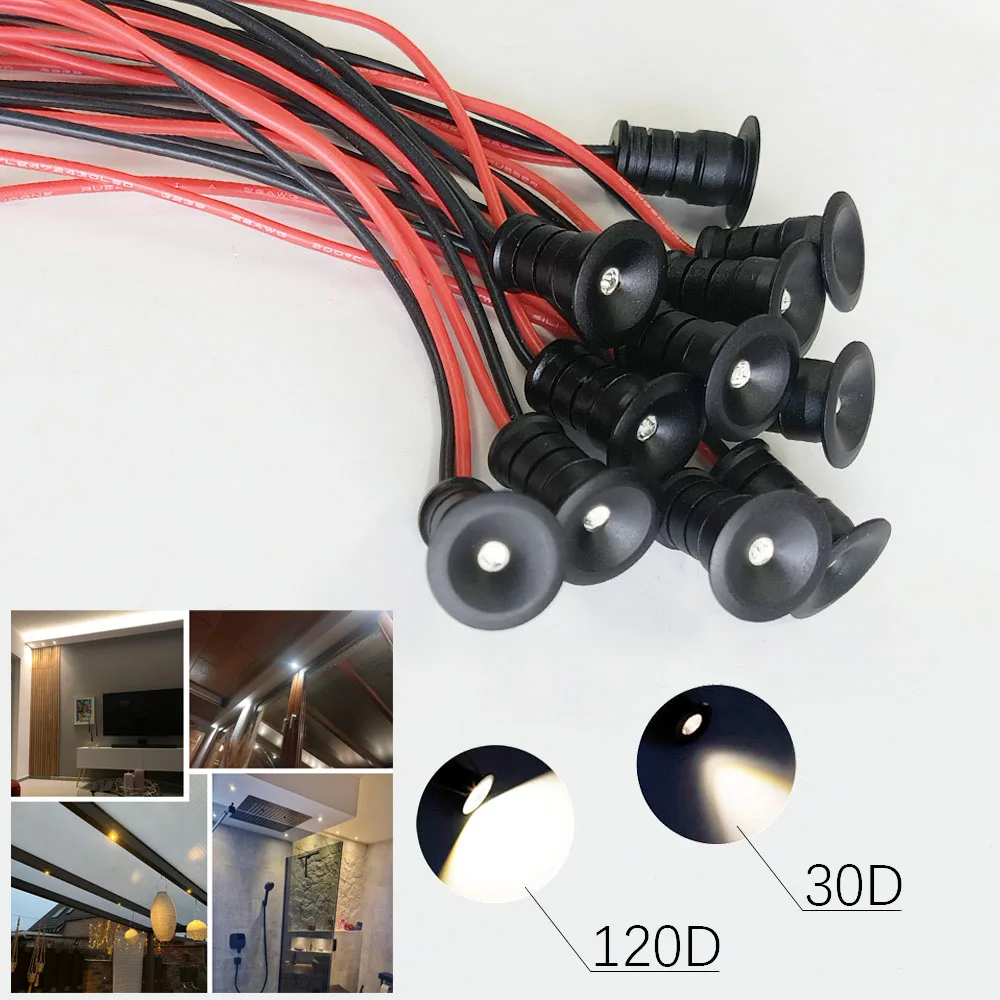 10mm LED Mini-Leuchte 0,5W Einbaustrahler für Innenräume, Dekorative Downlights, Eingebettete Schmuckvitrinen-Deckenspots