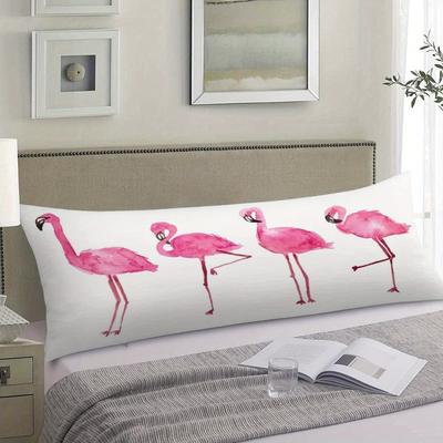 TEMU 1pc Flamingos Long Decorative Rectangle For Bedding, , Sofa, No