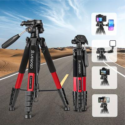 TEMU Aluminum Professional 74 Inch Tripod With 360Â° Ball Head, Shooting, Adjustable Height, Camera Tripod With Carrying Bag For Camera/ring Light/projector/mobile Phone/dslr