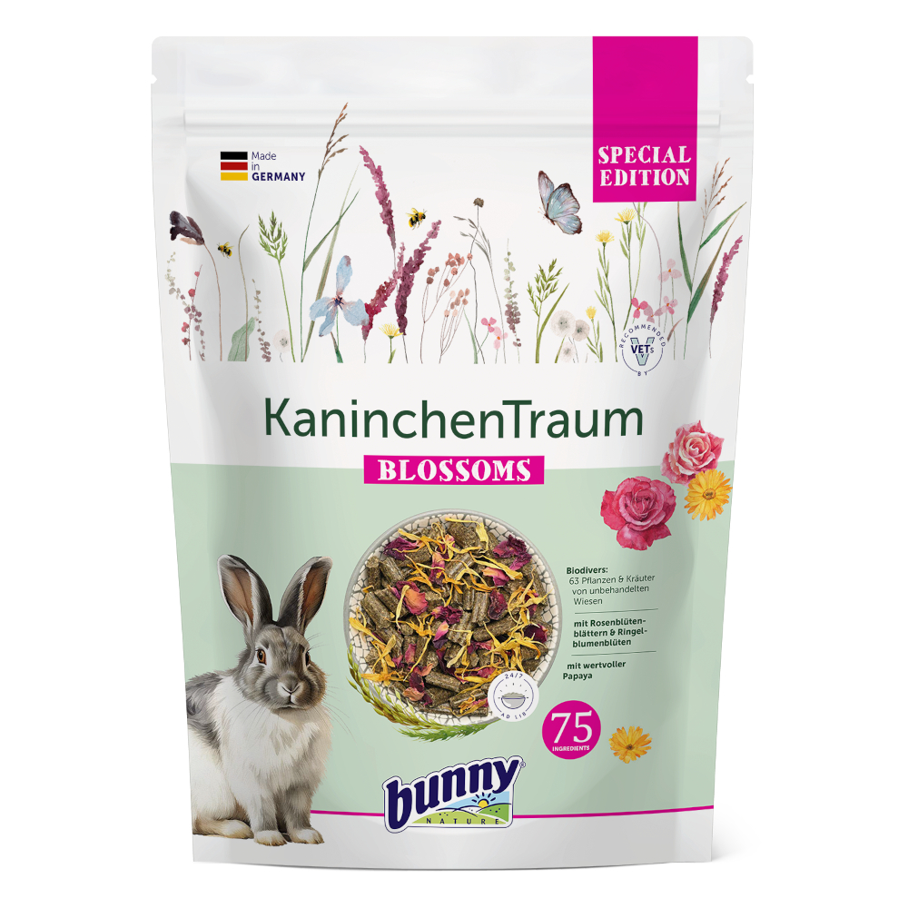 Bunny Rêve Édition Fleurs pour lapin nain – 3 x 1,5 kg