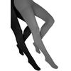 Strumpfhose CAPELLI NEW YORK, Damen, Gr. ML, grau (grau, schwarz), Obermaterial: 90% Polyamid, 10% Elasthan, unifarben, Strumpfhosen, mit extraweichem Tragegefühl