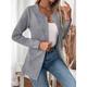 Women's Winter Coat Winter Jacket Outdoor Street Daily Fall Winter Regular Coat Regular Fit Warm Breathable Comtemporary Stylish Jacket Long Sleeve Solid Color Slim Fit Gray