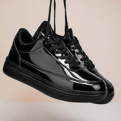 Men's Gold Metallic Low-Top Sneakers – Stylish Lace-Up Shoes with White Non-Slip Sole for Casual and Party Wear