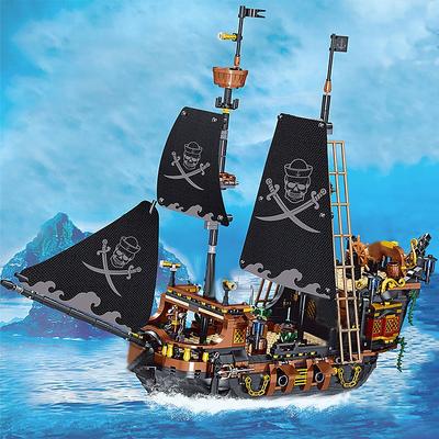 1328PCS Pirate Ship Adventure Creative Ship Island Storm Ship Flagship Movie Building Block Model Suitable For Children/ Adult Collection Building Blocks Halloween/Thanksgiving Day/Christmas Gift