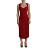 Dolce & Gabbana Damen Rotes Herz-Ausschnitt Körperbetontes Midi-Kleid