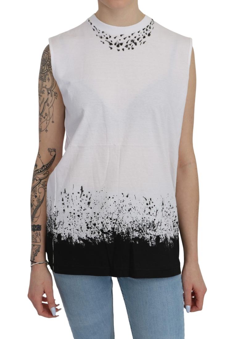 Dsquared² Damen Weiße Ärmellose T-Shirt Tank Baumwolloberteil Image