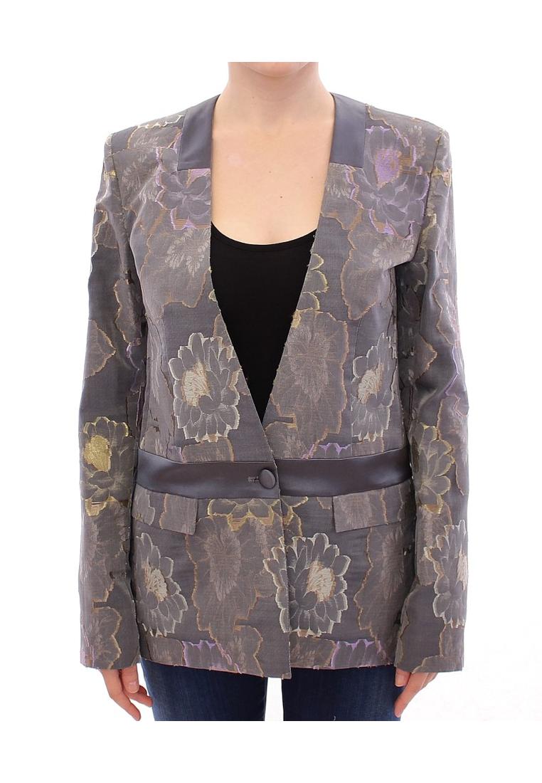 Roberto Fragata Damen Multicolor Seidenblazer mit Blumenmuster aus Baumwolle Image