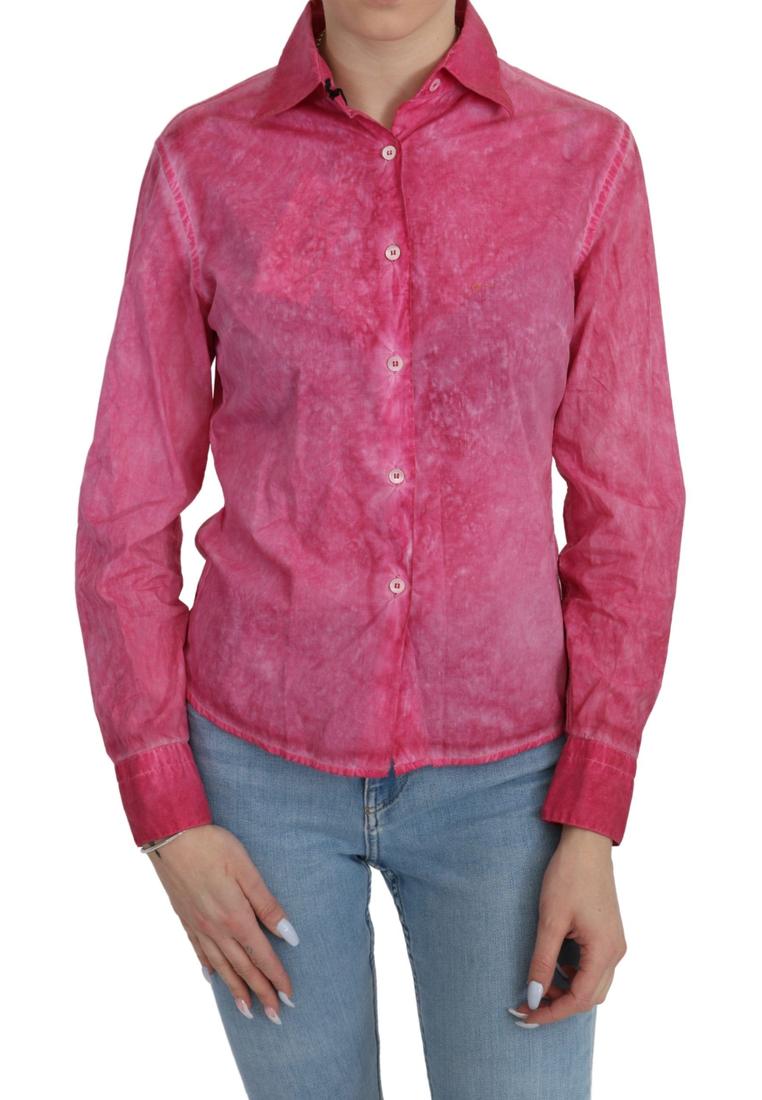 Ermanno Scervino Damen Pink Kragen Langarm Bluse Top Image