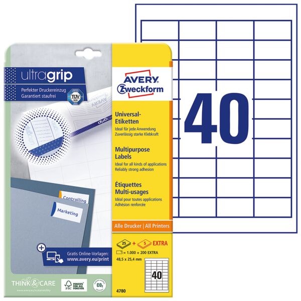 Avery Zweckform 20% AKTION: 1200er-Pack Universal Klebeetiketten »4780« Image
