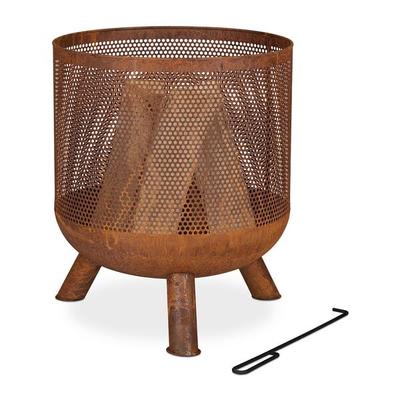 relaxdays Feuerkorb im Mesh Design Braun Image