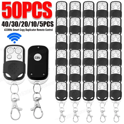 5-50pcs 433MHz Smart Copy Duplicator Remote Control 4 Button Electric Garage Door Gate Remote