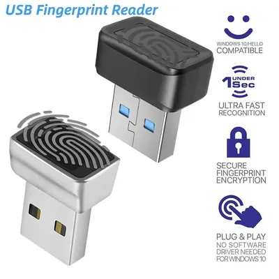 USB Fingerprint Key Reader Module For Windows 10 11 Hello Biometric Scanner Padlock Fingerprint