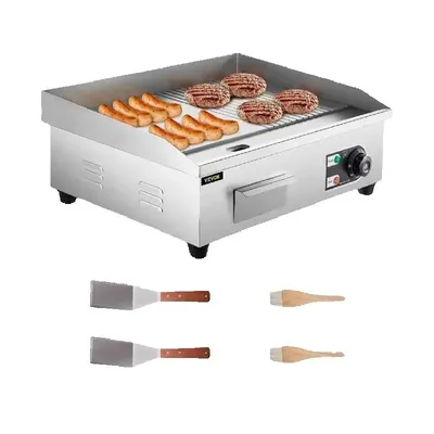 SucceBuy 14"-22" Electric Countertop Griddle Teppanyaki Grill 1600W/3200W Stainless Steel Flat Top Grills for Pancake Chicken