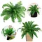 2 Bundles Artificial Plants Fake Boston Ferns Bushes Faux Shrubs for Home Garden Outdoor Yard Decor