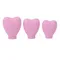 3pcs Makeup Brush Cover Portable Silicone Heart Shaped Cosmetic Brush Guard Cap for Women Girls Pink