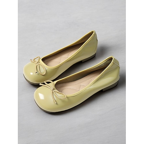 Rote Ballerinas aus Lackleder für Damen – klassische Schlupfschuhe mit runder Spitze und Schleifendetail für die Freizeit und das Büro Image