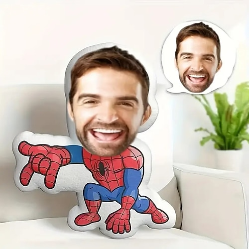 Personalisierte Geschenk-Spinnenheld-Kissen angepasster Kissenbezug mit Einlage Wohnzimmer Schlafzimmer Kinderzimmer Image