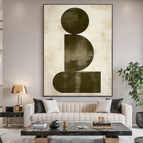 abstraktes braunes Ölgemälde auf Leinwand, handgefertigt, abstrakt, moderne Handmalerei, Wandkunst, handgemalt, modernes Steingemälde auf Leinwand, Gemälde, abstrakte Malerei Image